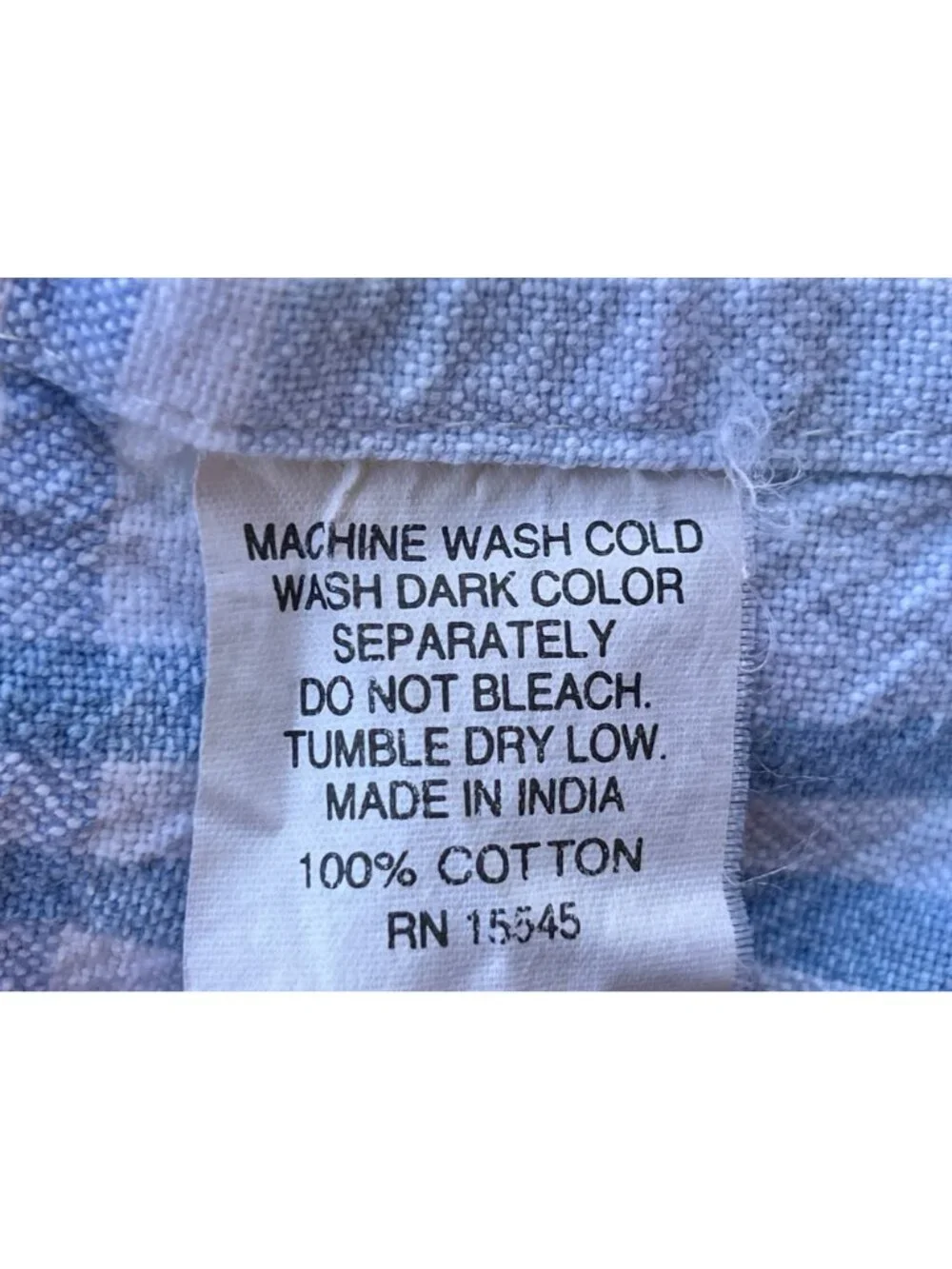 Tablecloth Blue White Plaid Cotton 79.5